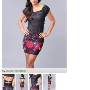 Y2K  APPLE BOTTOMS Tattoo Colorful Cut-Out OPEN Back Dress PLUS SIZE 3X